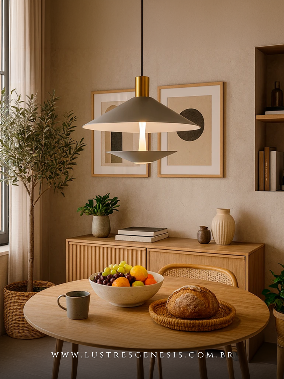 Pendente de Teto Basket Metal e Vidro com 2 Metros de Cabo